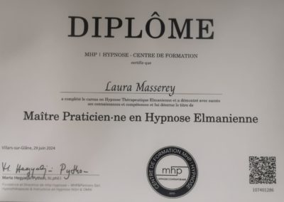 Certificat Maître Praticienne